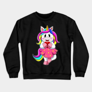Unicorn with Heart Crewneck Sweatshirt